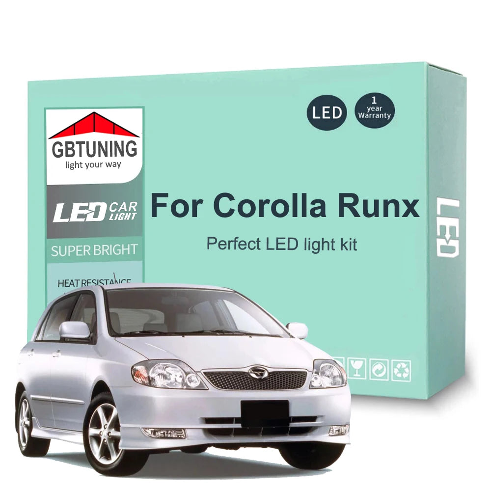8-Piece LED Interior Light Kit for Toyota Corolla Runx - Canbus Error-Free Bulbs | AUTOKITSHOP
