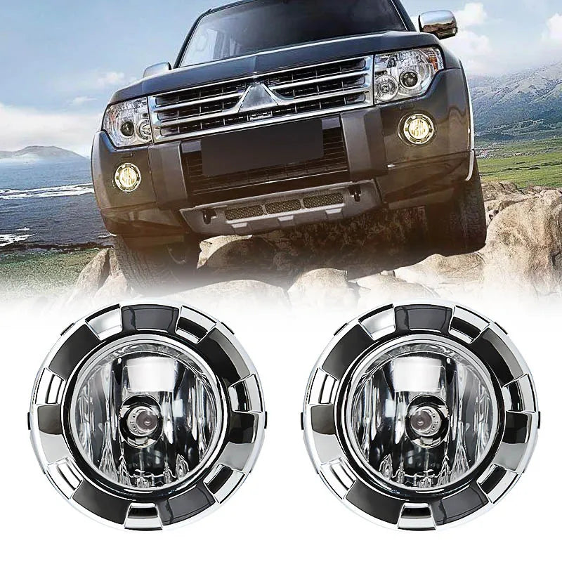 Car Fog Lights For Mitsubishi Pajero 3 2007 2008 2009 2010 V73 V97 Front Bumper Chrome Pai | AUTOKITSHOP