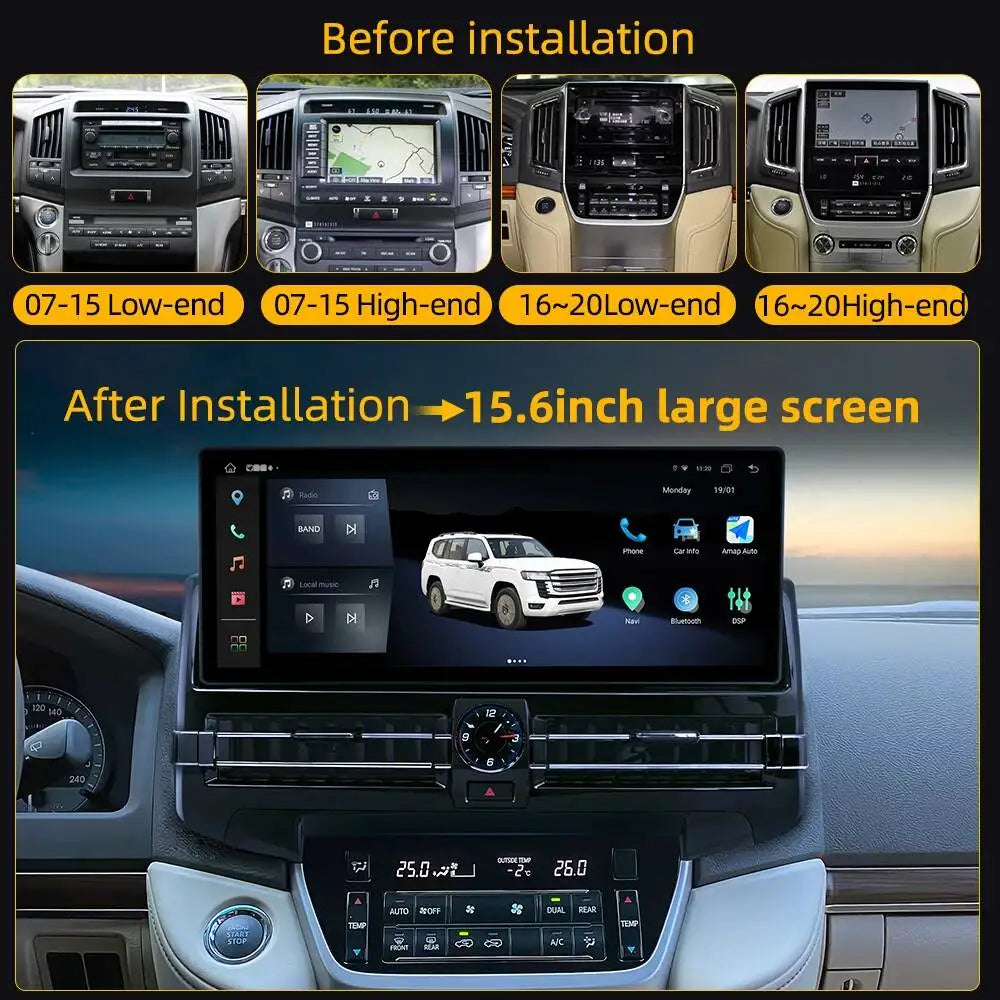 15.6" Car Multimedia Player GPS Radio CarPlay For Toyota Land Cruiser Lc200 2007-2021 Navi | AUTOKITSHOP
