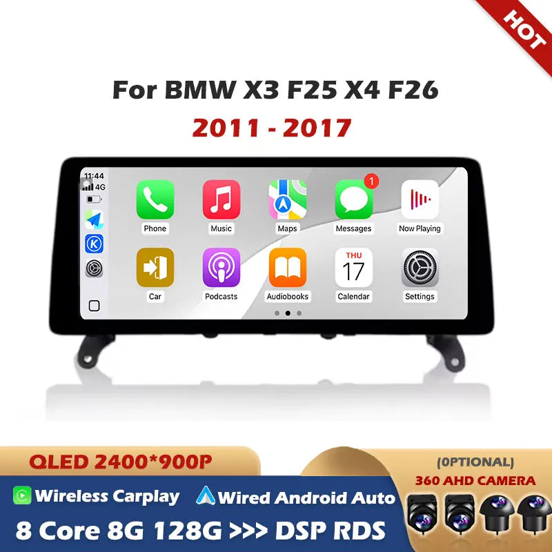For BMW X3 F25 X4 F26 2011 - 2017 CIC NBT System 12.3 inch Navigation GPS Wireless CarPlay