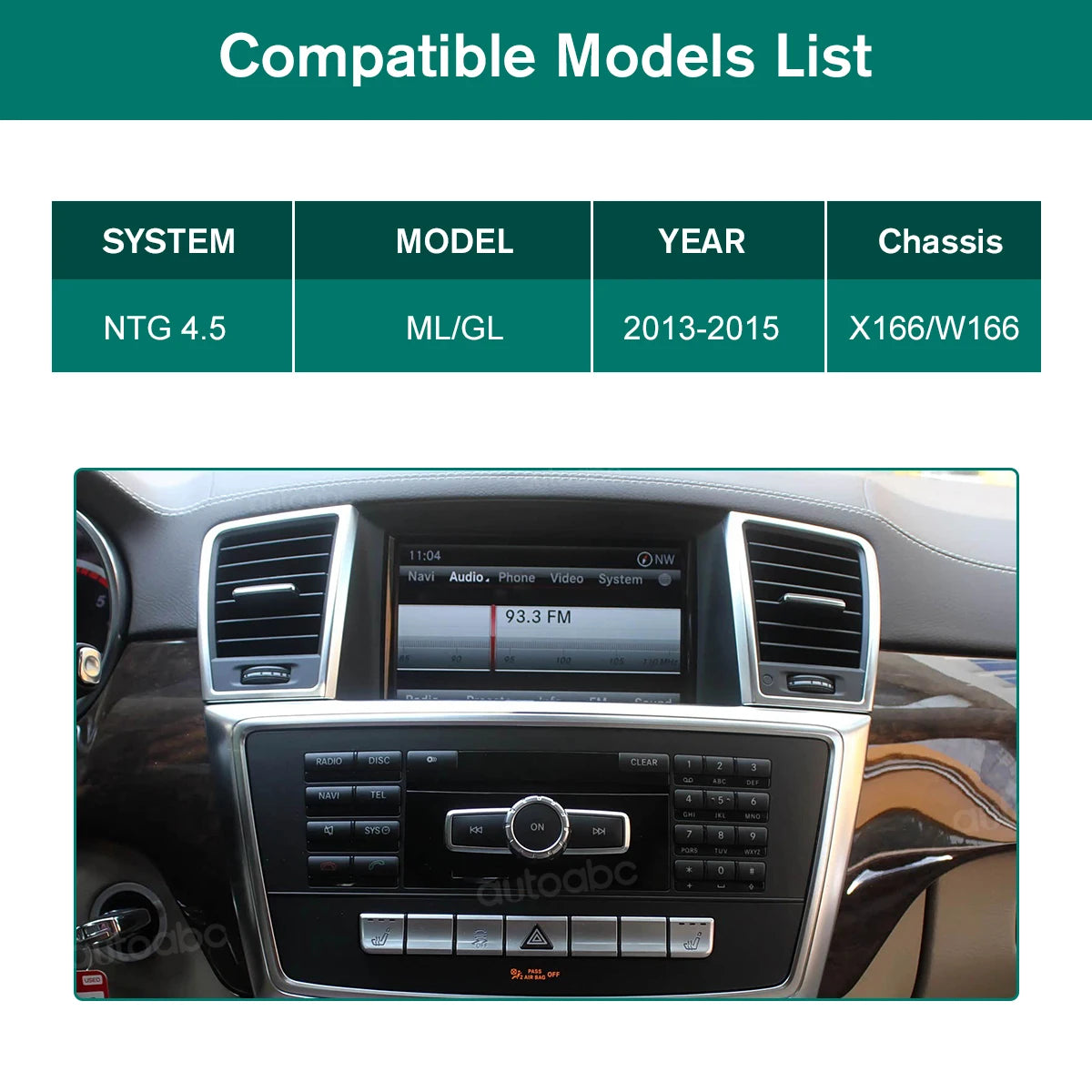 AUTOABC Wireless Carplay/Linux 8.4'‘ for Mercedes Benz ML W166 ML350 GL X166 2013-2015 Tou | AUTOKITSHOP
