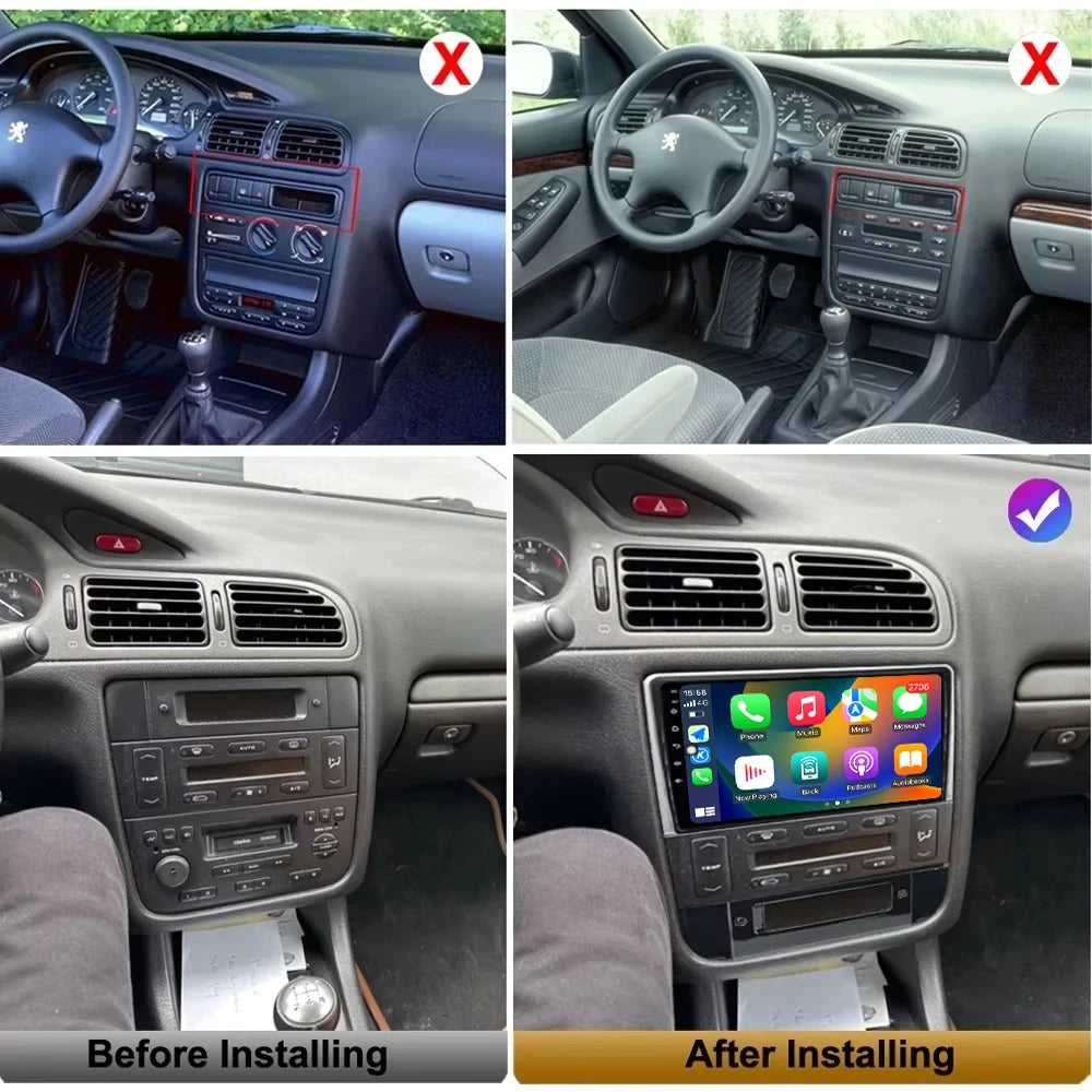 Car Video Multimedia player For Peugeot 406 1995-2005 Android 16 WiFi 4G GPS DSP Stereo Bl