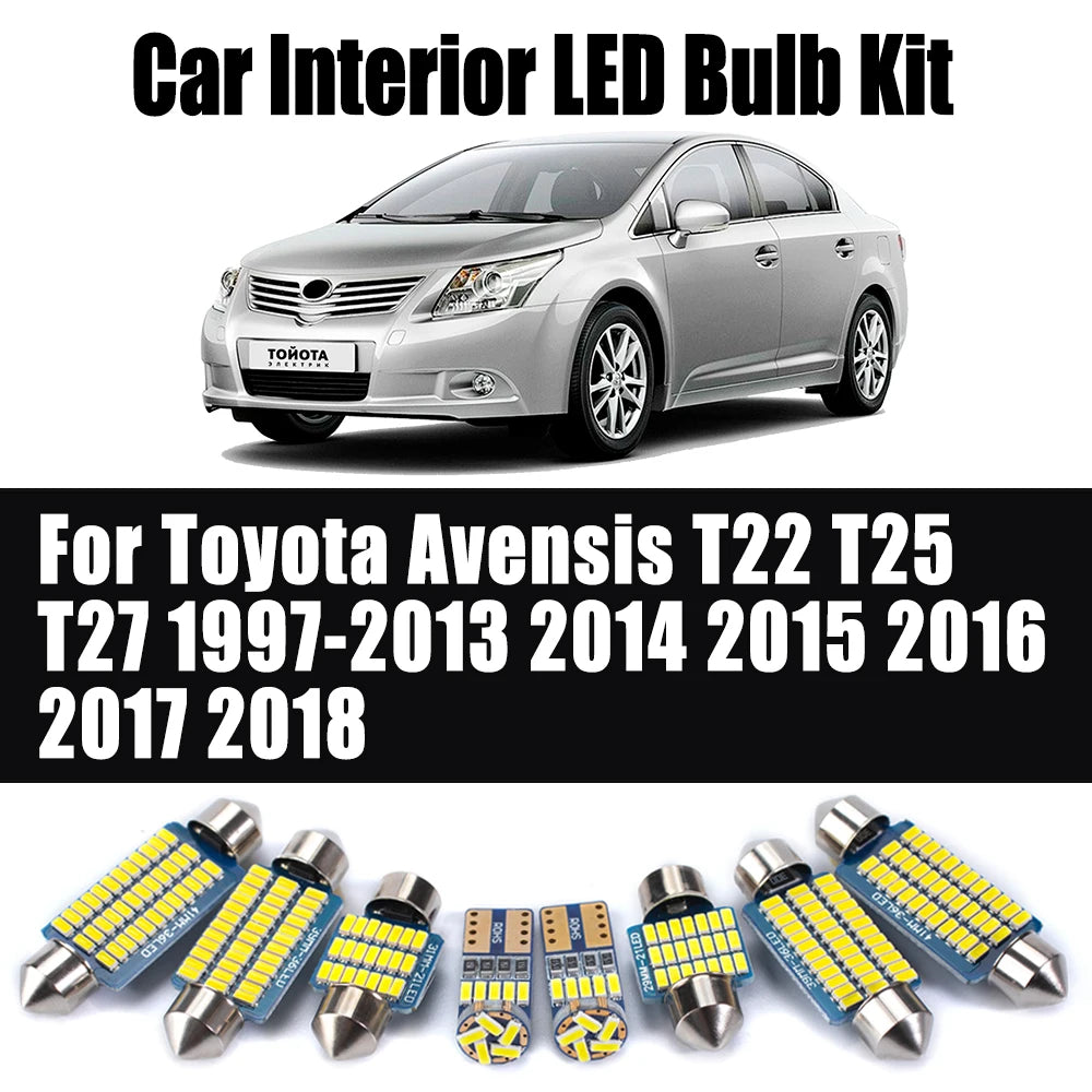 LED Interior Light Kit for Toyota Avensis T22 T25 T27 1997-2013 - Canbus Dome Map Door Trunk Bulbs | AUTOKITSHOP