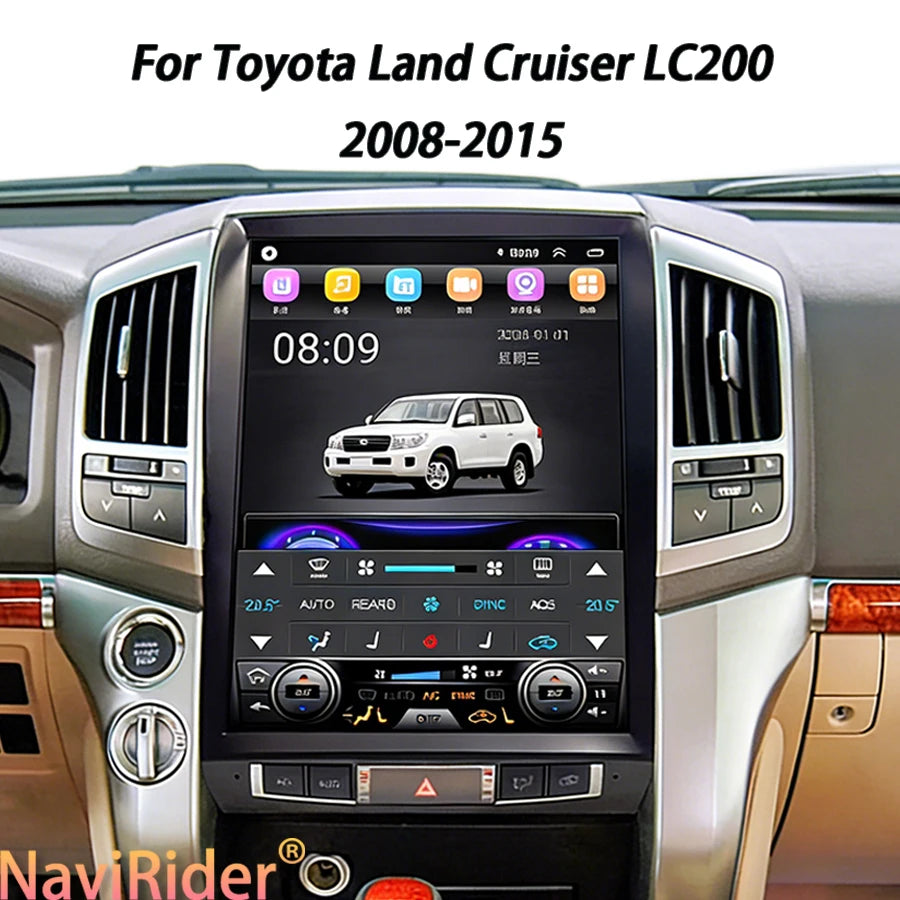 15.6'' Android 15 Carplay Bluetooth GPS For Toyota Land Cruiser LC200 2008-2015 Car Radio
