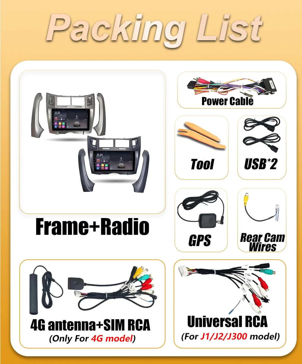 Android 16 Car Radio For Toyota Yaris Vizi 2005 - 2012 Carplay Auto Multimedia Player GPS  | AUTOKITSHOP