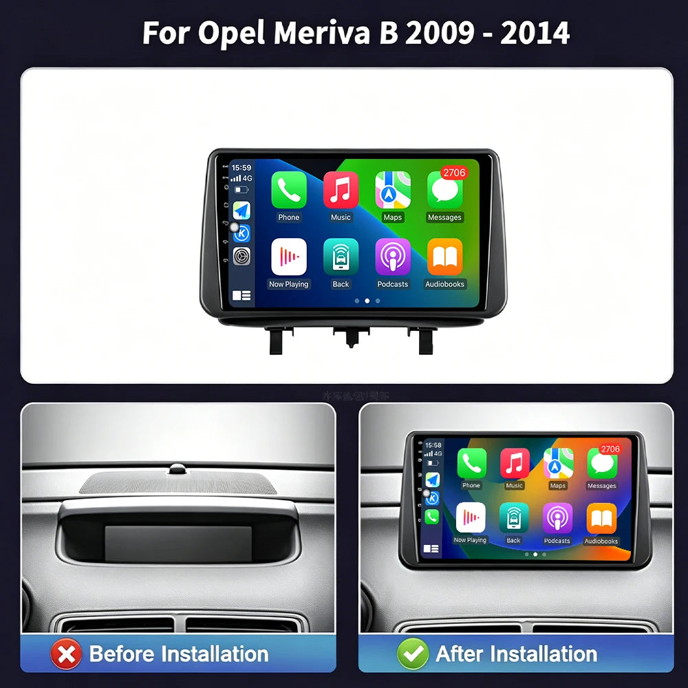 9" Android 16 Car Radio Stereo For Opel Meriva B 2009-2014 GPS Navigation Steering Wheel C