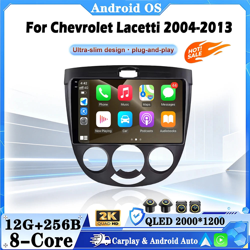 Android 16 Autoradio Carplay For Chevrolet Lacetti 2004-2013 Car Multimedia Player Audio F