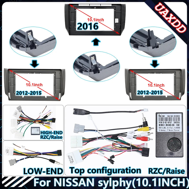For NISSAN 2012-2016 Sylphy 10.1INCH Car DVD Radio Android Host Speaker Decoder MP3 MP5 Fa