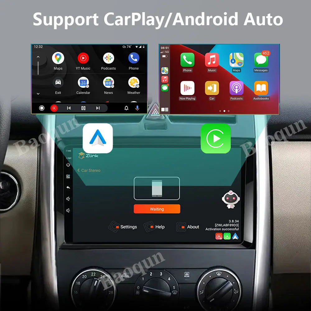 Android16 Radio 2Din Stereo for Mercedes Benz B200 Smart Fortwo 451 2006-2009 CarPlay Auto