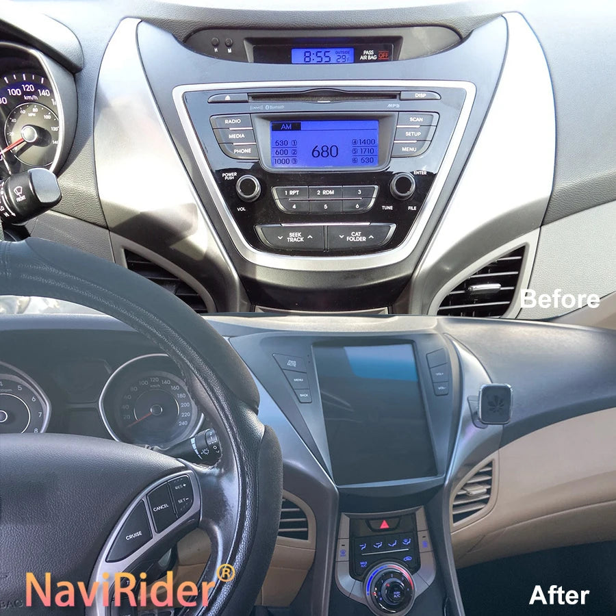 10.4'' Navi Car Radio For Hyundai ELANTRA 2011-2012 GPS Android 15 Vertical DSP Navirider
