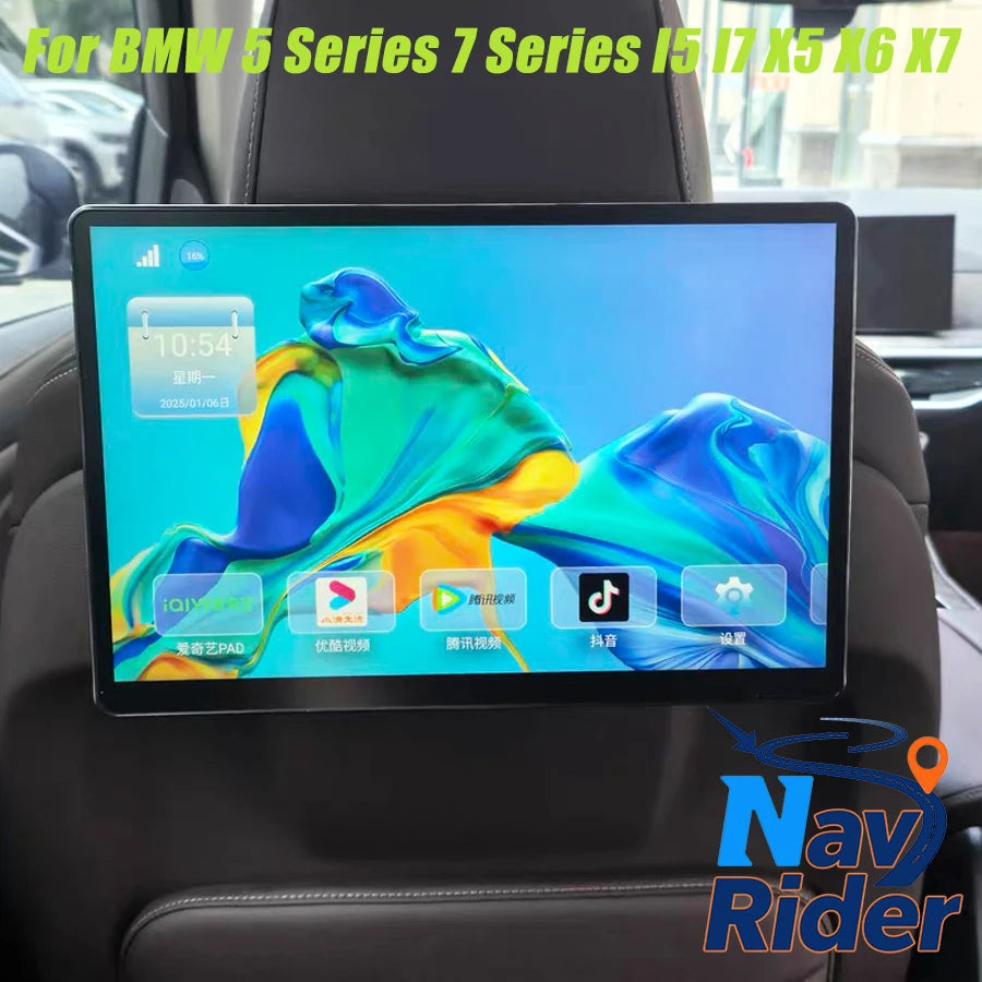 13.3" Car Rear Seat Entertainment Headrest Monitor 2K Screen For BMW 5 Series 7 Series I5