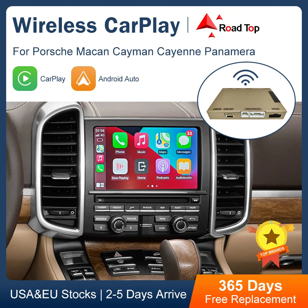 Road Top Wireless CarPlay for Porsche Macan Cayman Cayenne Panamera PCM3.1 Android Auto Mi | AUTOKITSHOP