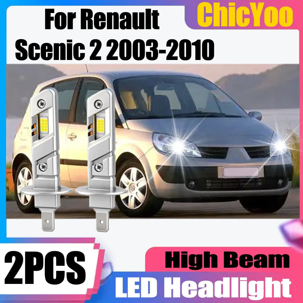 2X 25000LM 130W H1 High Beam Canbus LED Headlight 6000K White 12V For Renault Scenic 2 200
