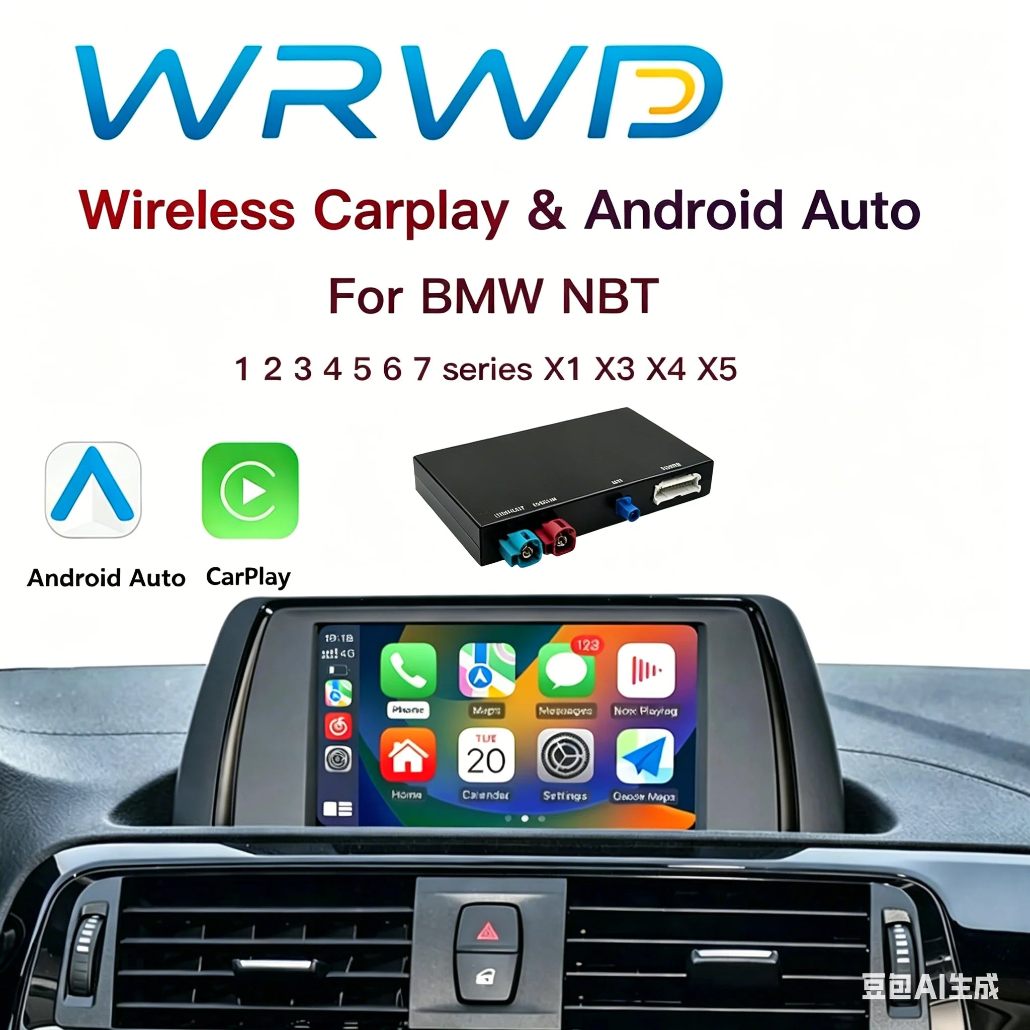 Wireless CarPlay Android Auto for BMW NBT CIC 1-7 Series X1-X6 MINI MINI E60 E84 E70 F20 F