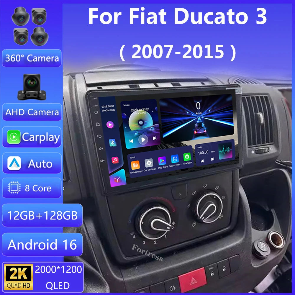 Android 16 Car Radio For Fiat Ducato 3 2006 - 2022 Carplay Auto Multimedia Stereo Player G