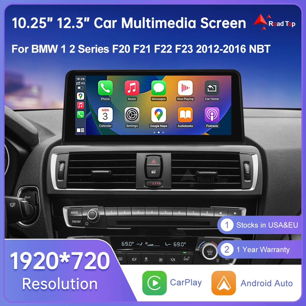 Wireless Carplay Multimedia Screen For BMW 1 2 Series F20 F21 F22 F23 F45 F46 Support Carp