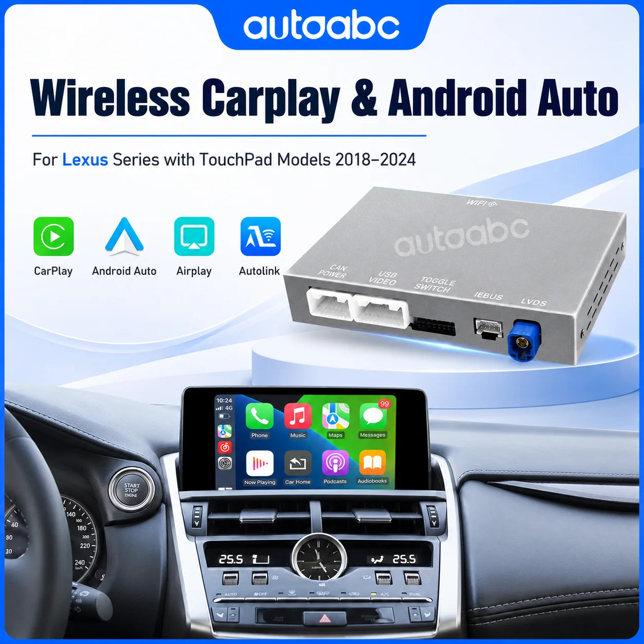 Wireless CarPlay Interface for Lexus with Touchpad NX RX IS ES GS RC CT LS LX LC UX 2018-2 | AUTOKITSHOP