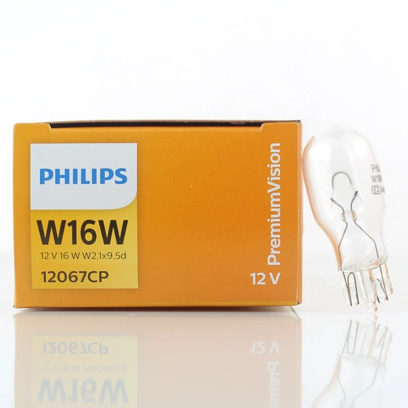 Philips 12V W16W W2,1x9,5d Vision Original Car Reverse Bulb Brake Lamp Standard Signals Re