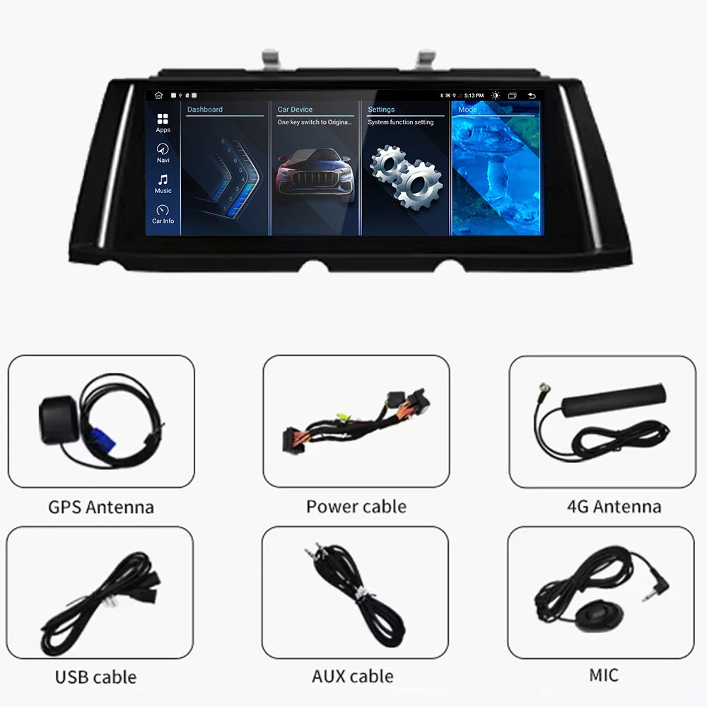 10.25' For BMW 7 Series F01 F02 F03 F04 NBT CIC System Touch Screen Android 14 Carplay Aut