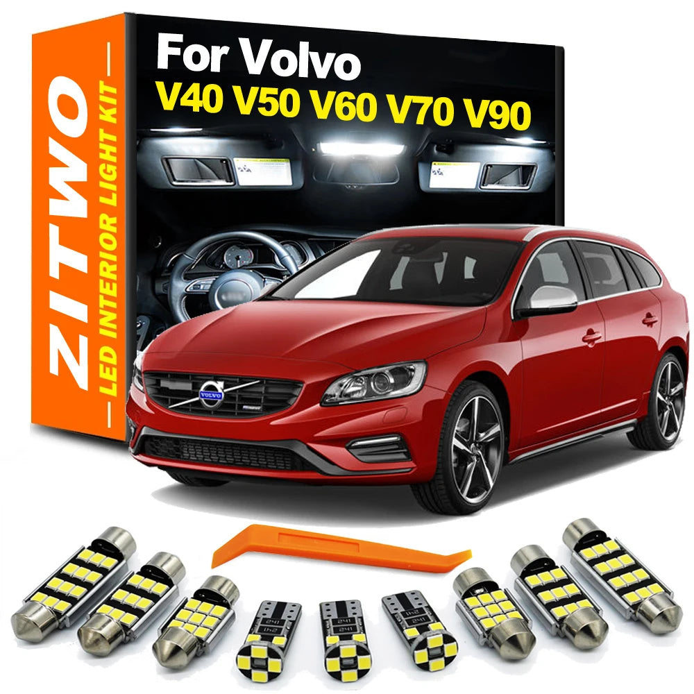 ZITWO Complete Car LED Bulb Interior Dome Map Reading Light Kit For Volvo V40 V50 V60 V70 V90 Footwell Courtesy Lamp Canbus