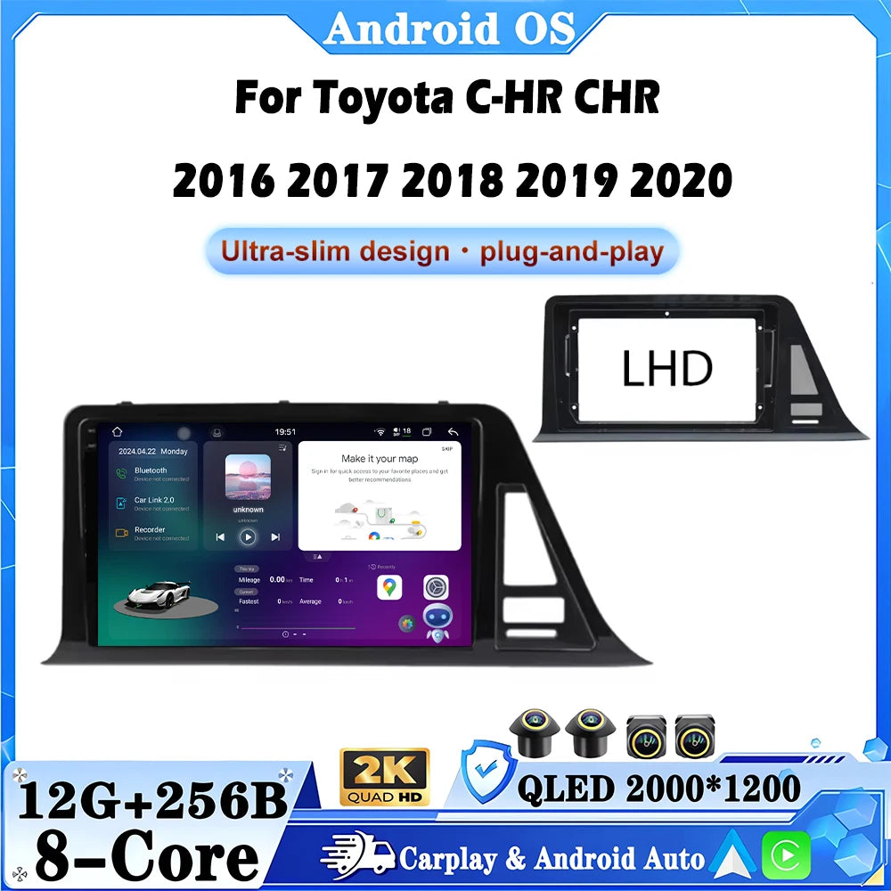 Android OS 9 inch For Toyota C-HR CHR 2016-2020 Car Radio Multimedia Video Player Navigati