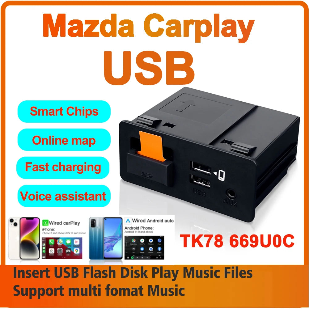 Upgrade CarPlay Android Auto USB Hub OEM For Mazda 3 2 6 CX3 CX5 CX8 CX9 MX5 Original Radi