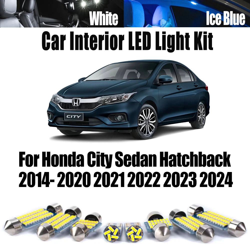 LED Interior Light Kit for Honda City Sedan Hatchback 2014- 2020 - Canbus Dome Map Door Trunk Bulbs | AUTOKITSHOP