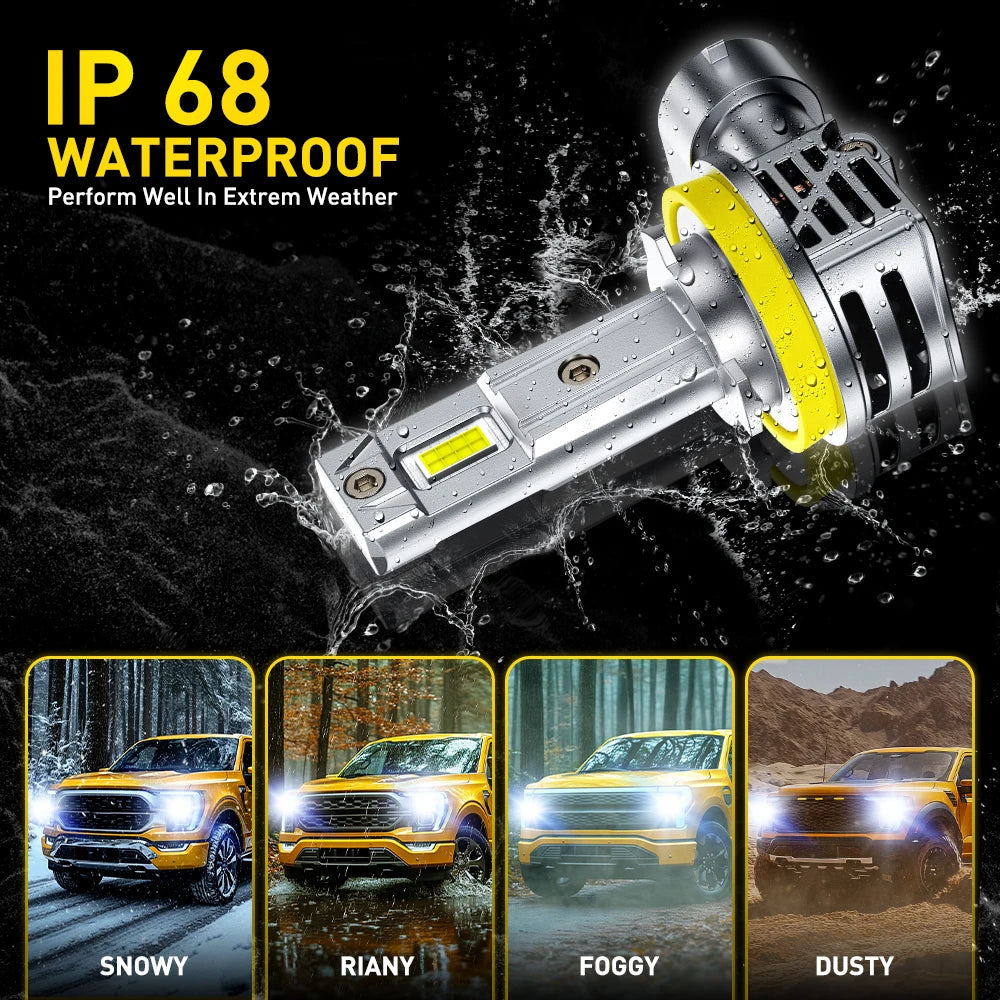 AUXITO 2Pcs H7 H11 Led Canbus H8 HB3 9005 HB4 9006 Led Headlights Mini Max Lumen 30000LM 70W Automobiles Auto Lamp 6500K White