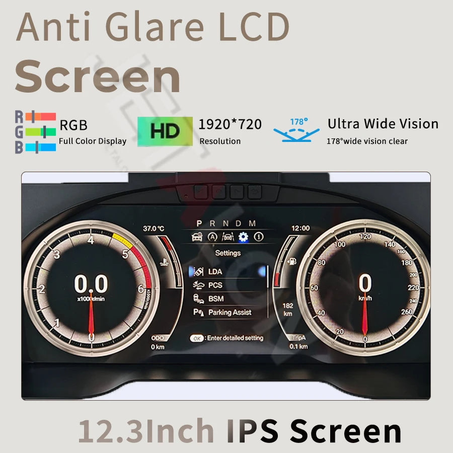 Latest 12.3" Car LCD Digital Cluster For Toyota Innova 2016-2021 Virtual Cockpit Speed Met | AUTOKITSHOP