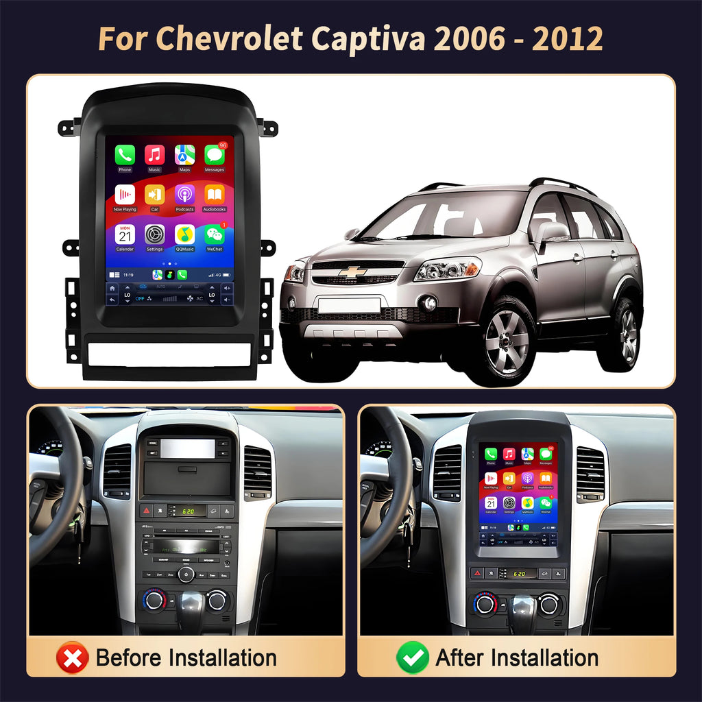 9.7inch For Chevrolet Captiva 2006-2012 Android 14 Car Radio WIFI GPS Wireless Bluetooth C