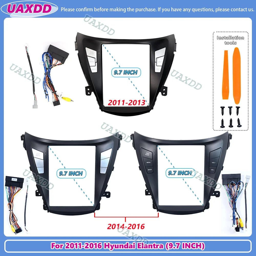 Vertical screen FOR Tesla style 2011-2016 Hyundai Elantra 9.7INCH Car CD Android frame pan