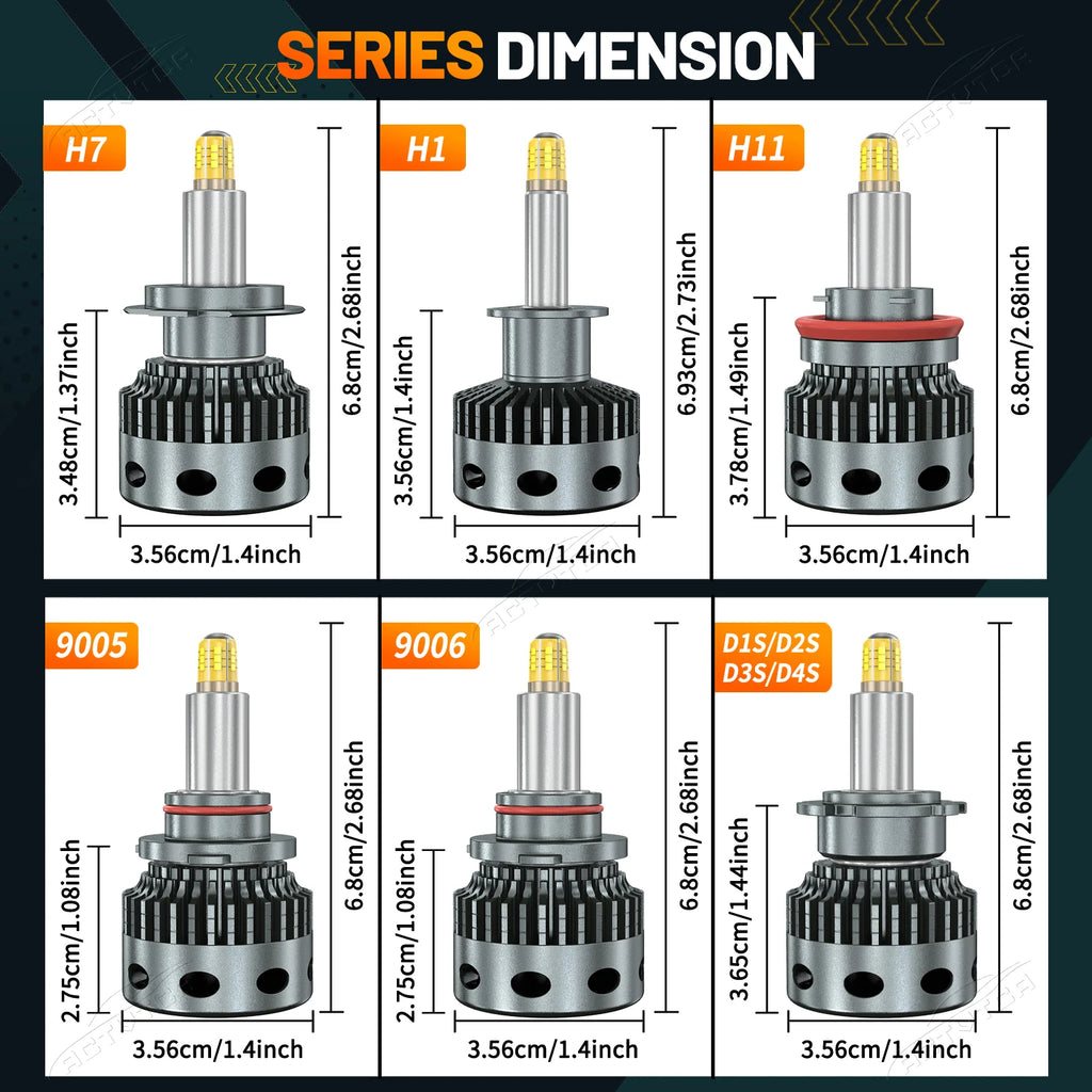 6800W H7 Led 360 H11 HB3 HB4 Led H1 H8 9006 9005 D1S D2S D3S D4S Car Headlight Bulb Auto F