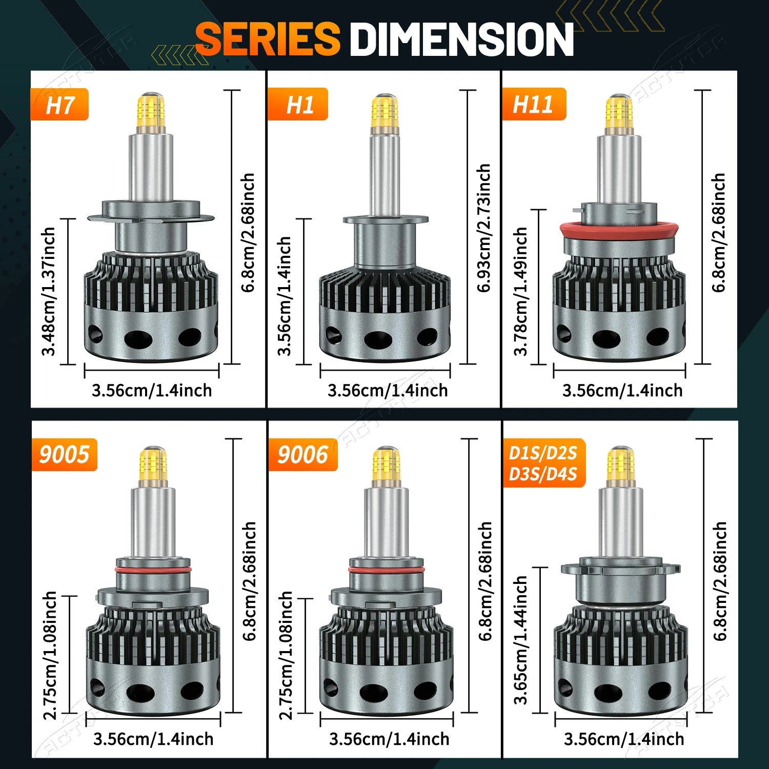 6800W H7 Led 360 H11 HB3 HB4 Led H1 H8 9006 9005 D1S D2S D3S D4S Car Headlight Bulb Auto F