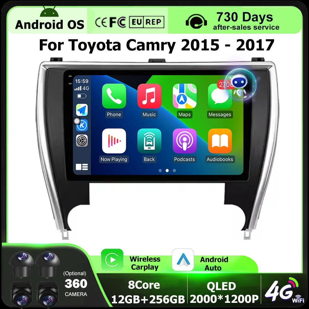 Android 16 Auto For Toyota Camry 2015 2016 2017 Car Radio Multimedia Video Player GPS Navi