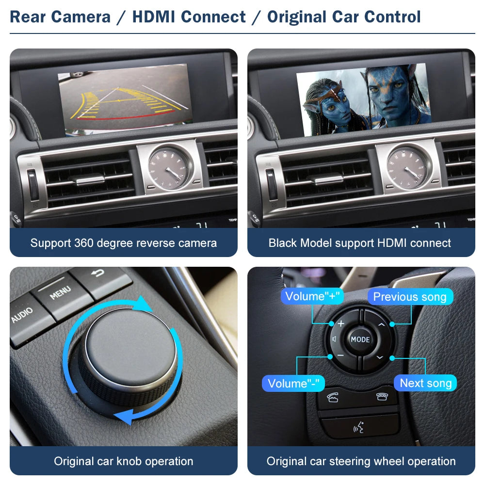 Road Top Wireless CarPlay Android Auto Interface for Lexus IS 2014-2019, with Mirror Link  | AUTOKITSHOP