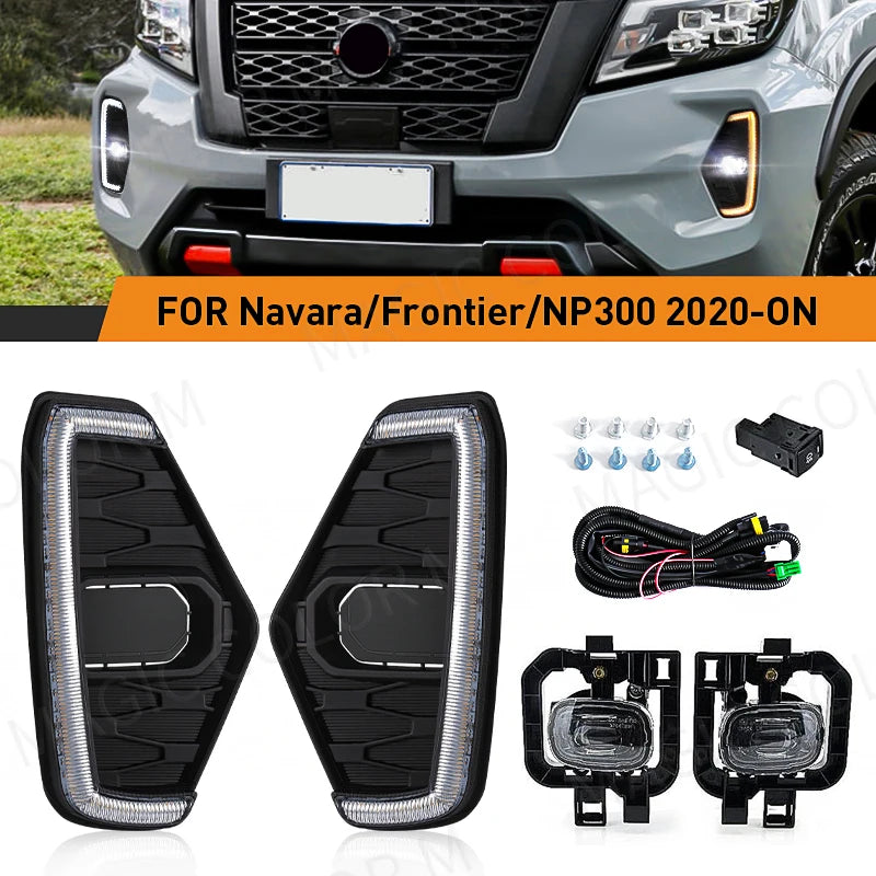 LED Fog Lamp DRL Daytime Running Light For Nissan Navara NP300 Frontier 2020 2021 2022 Dri | AUTOKITSHOP