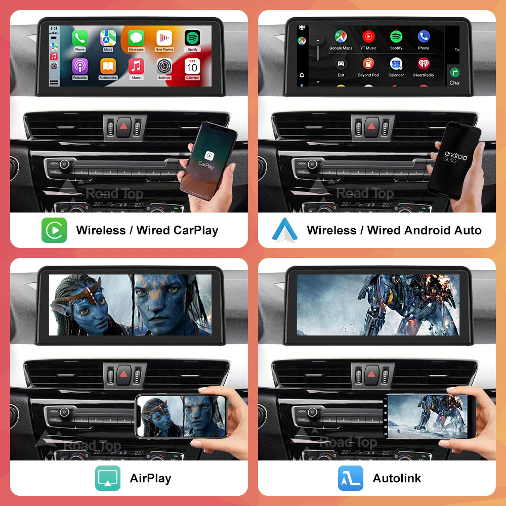 Road Top 1920*720 Touch Screen Wireless Carplay Multimedia Player Display For BMW X1 F48 2 | AUTOKITSHOP