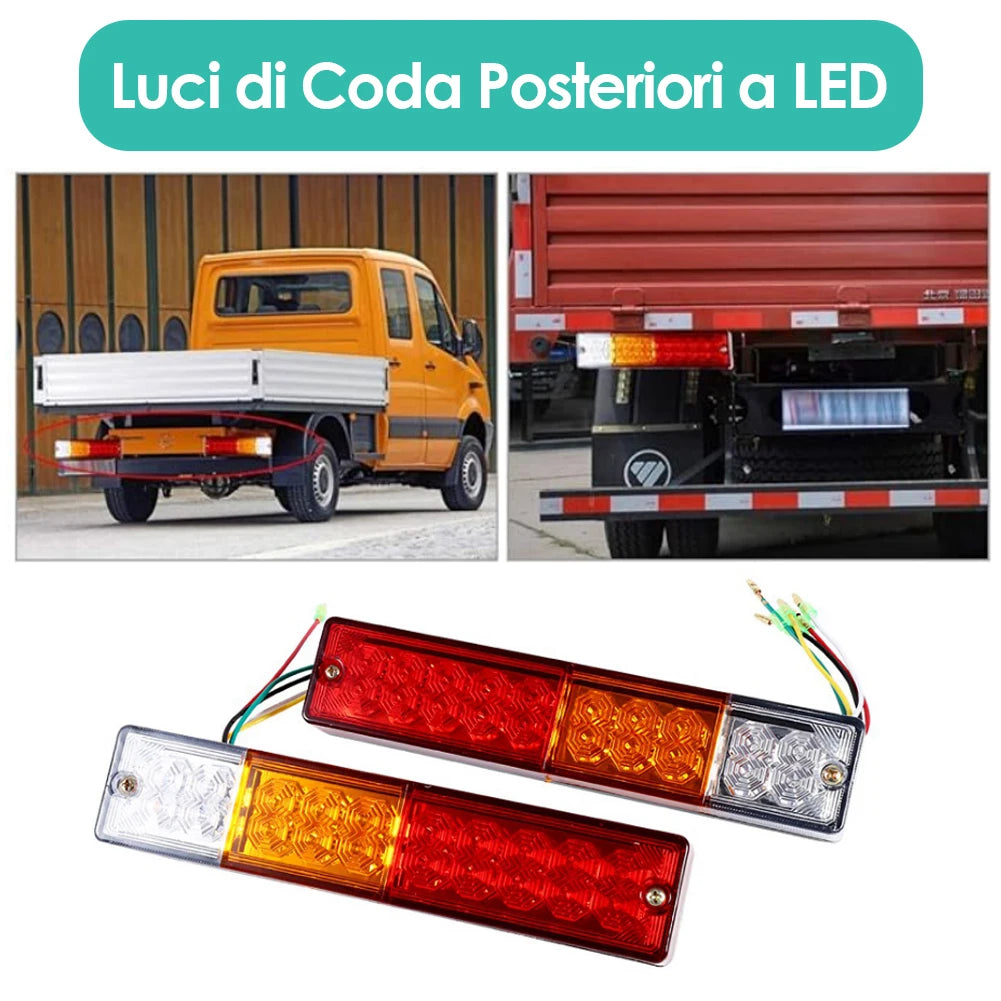 2pcs LED 12V/24V Tail Light Waterproof Car Truck Trailer Camper Van Stop Brake Rear Reverse Indi - Canbus LED Car Light