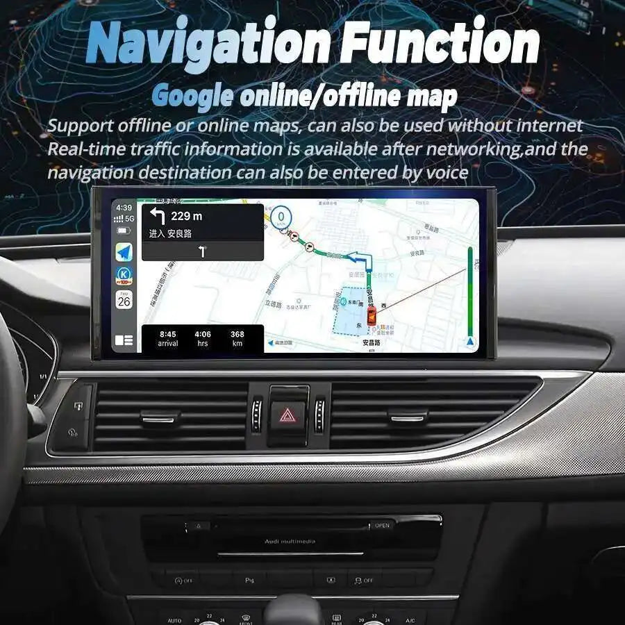 For Audi A6L A7 2009-2015 CarPlay Touch screen Android 13 WirelessCar Video Player GPS Mul
