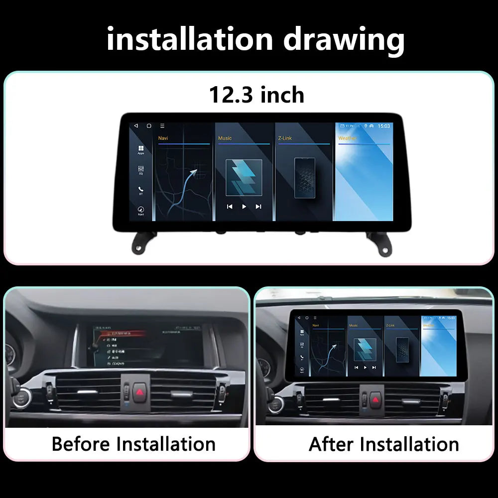 12.3 Android16 Auto QLED For BMW X3 F25 X4 F26 2011- 2017 Wireless Carplay Touch Screen Ca