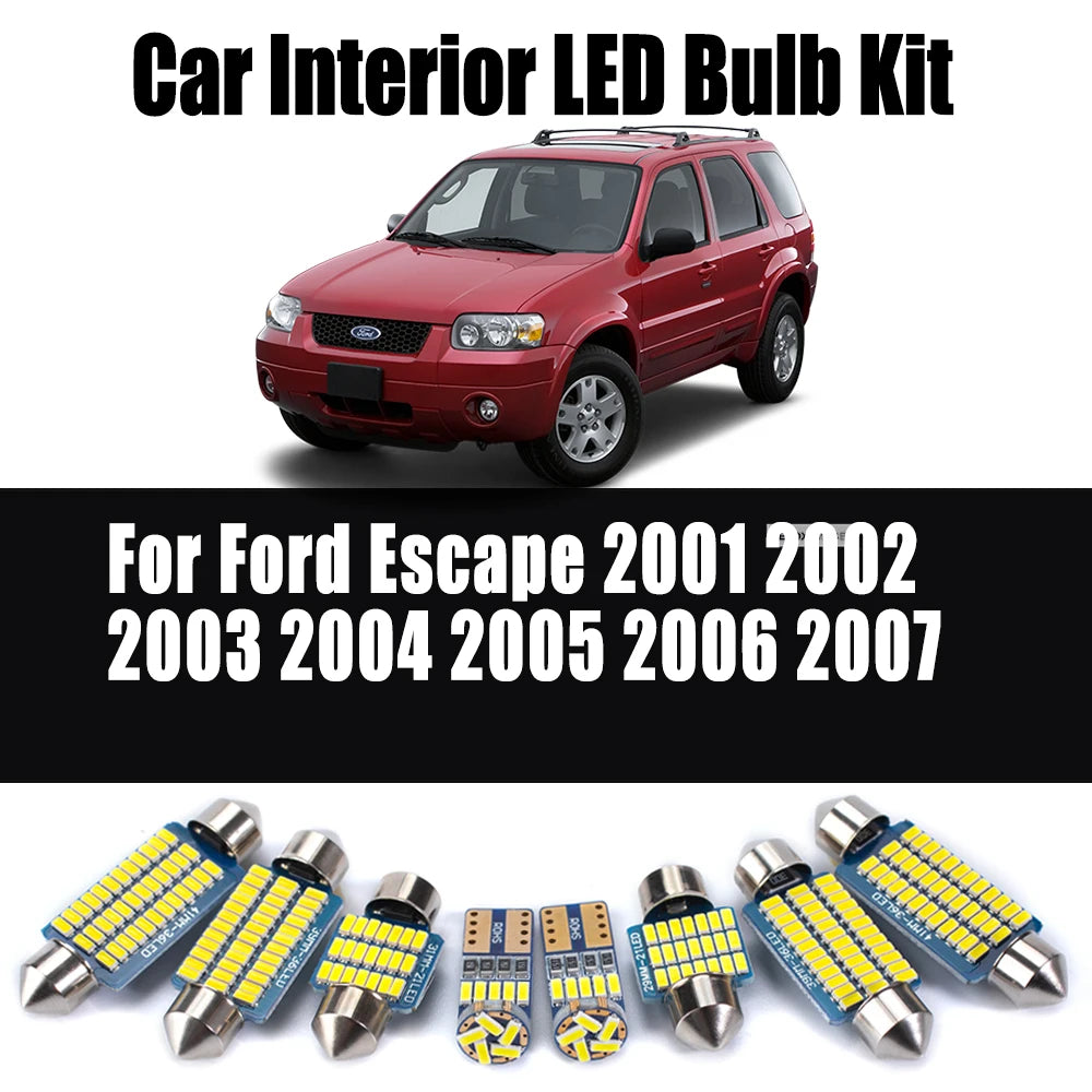 13-Piece LED Interior Light Kit for Ford Escape - Canbus Error-Free Bulbs | AUTOKITSHOP