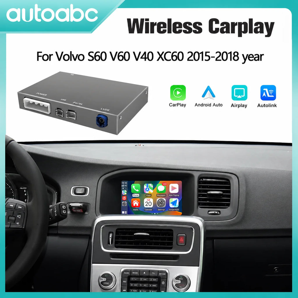 Wireless Carplay Android Auto Module For Volvo S60 XC60 V60 V40 2015-2018 Decoder Box Navi | AUTOKITSHOP