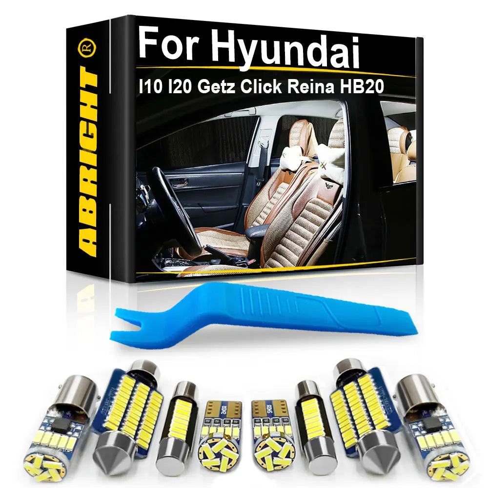 LED Interior Light Kit for Hyundai Accent I10 I20 Getz Click Reina HB20 Verna Solaris - Canbus Error-Free Bulbs | AUT...
