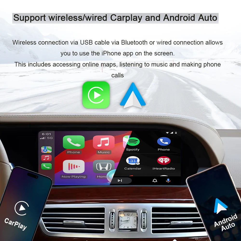 Car Multimedia Wireless Android AUTO CarPlay 10.25inch Tooch Screen For Mercedes Benz S Cl