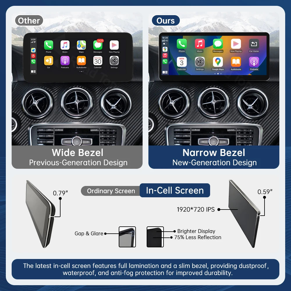 CN 12.3'' Multimedia Display For Benz A B CLA GLA W176 W463 W246 NTG4.5 Touch Screen Wirel | AUTOKITSHOP