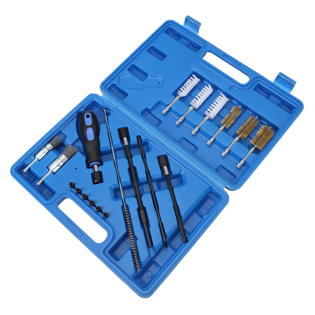 19Pcs/Set Cylinder Heads Cleaning Kit Rust Resistant Diesel Injector Seat Cleaning Brush Tool Un - Automotive LED Light