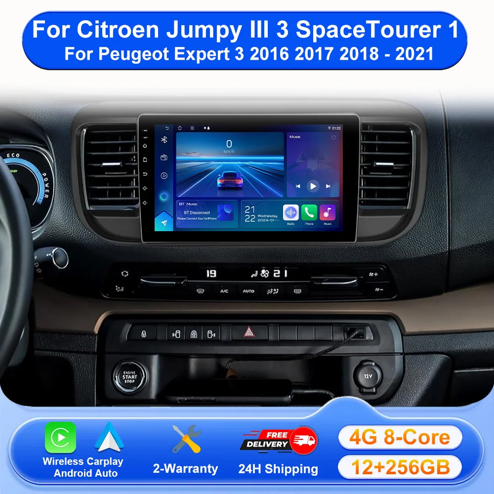 Car Radio Android 16 Carplay For Citroen Jumpy III 3 SpaceTourer 1 For Peugeot Expert 3 20