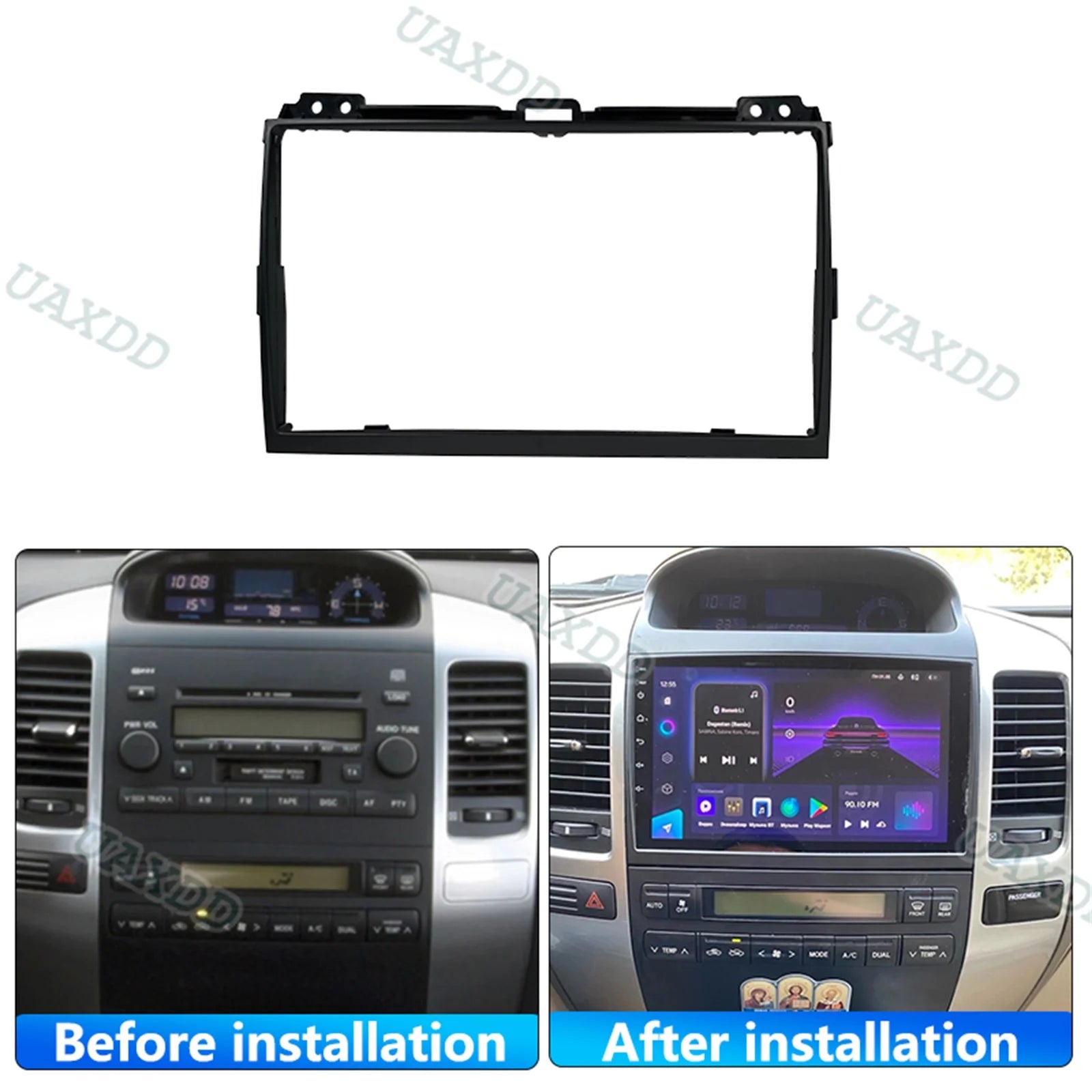 Cadre dautoradio 9inch For Toyota LAND CRUISER Prado 120 LEXUS GX470 panneau stereo garnit