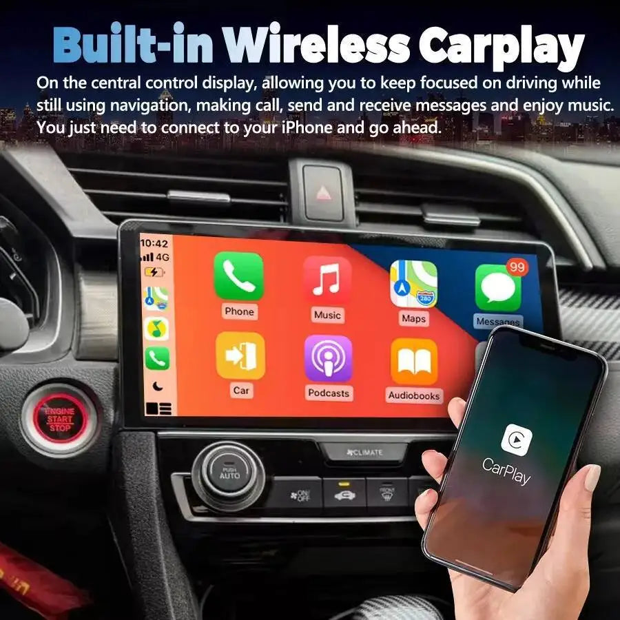 For Honda Civic 2016-2021 CarPlay Car Radio 10.33inch Android Car Screen Multimedia Video