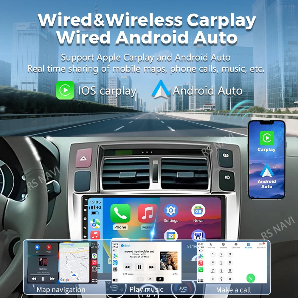 Android 16 For Hyundai Tucson 1 2004 - 2009 LHD 2K QLED Android Car Radio Multimedia Video